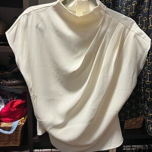 Commense Cream Draped Women's Blouse